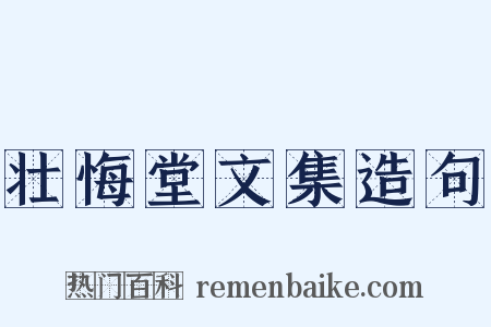 壮悔堂文集造句是什么意思的图片